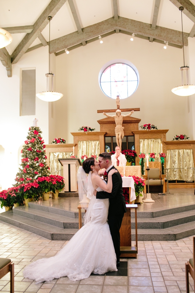 Beautiful Christmas Winter Wedding at the Castaway Restaurant and a Beautiful Catholic Church in Burbank, California // SimoneAnne.com
