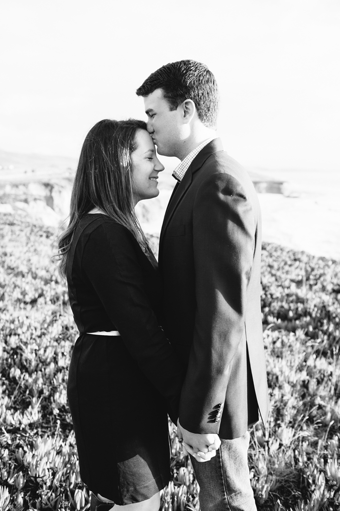Stunning sunset for romantic Half Moon Bay engagement photographs on the ocean and beach // SimoneAnne.com