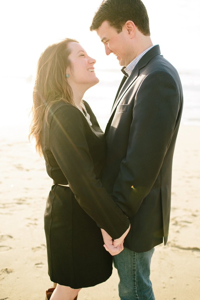 Stunning sunset for romantic Half Moon Bay engagement photographs on the ocean and beach // SimoneAnne.com