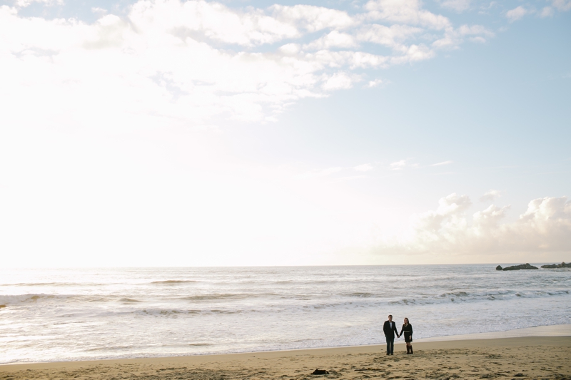 Stunning sunset for romantic Half Moon Bay engagement photographs on the ocean and beach // SimoneAnne.com