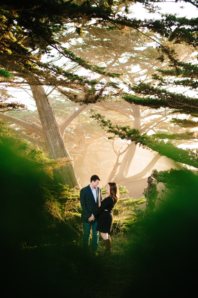 Stunning sunset for romantic Half Moon Bay engagement photographs on the ocean and beach // SimoneAnne.com