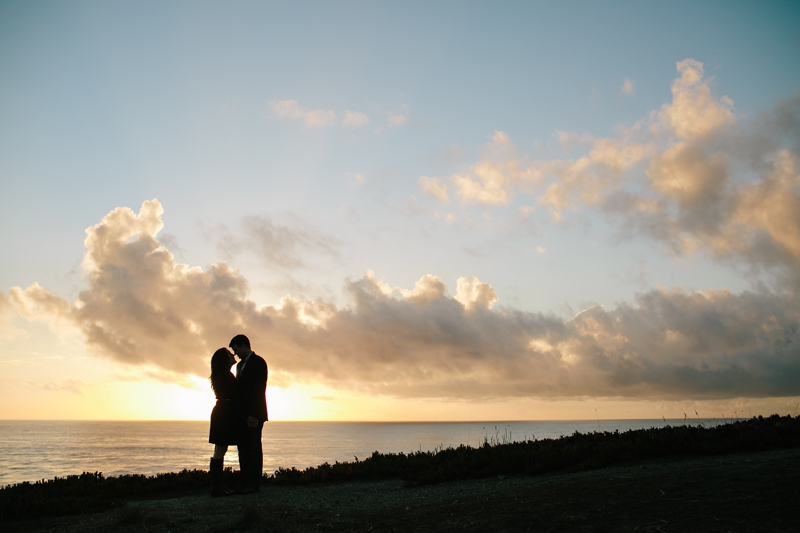 Stunning sunset for romantic Half Moon Bay engagement photographs on the ocean and beach // SimoneAnne.com