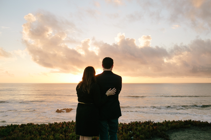 Stunning sunset for romantic Half Moon Bay engagement photographs on the ocean and beach // SimoneAnne.com