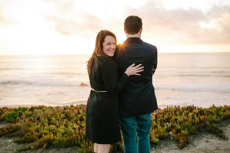 Stunning sunset for romantic Half Moon Bay engagement photographs on the ocean and beach // SimoneAnne.com