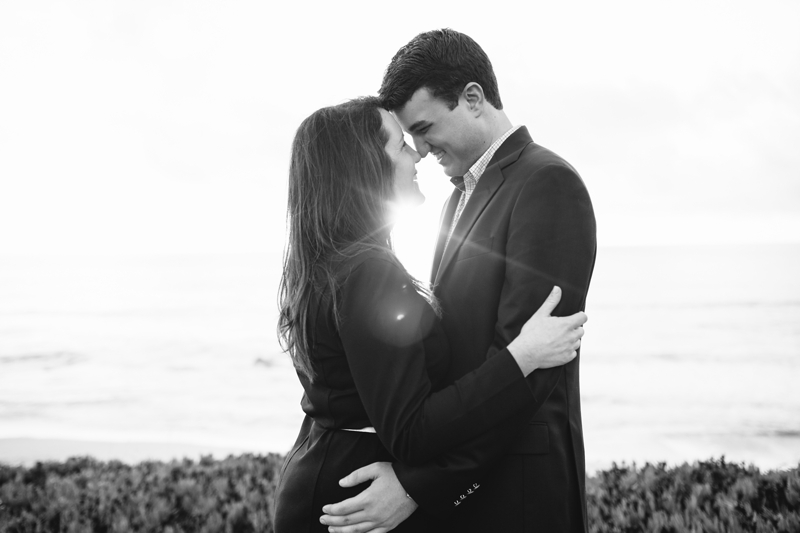 Stunning sunset for romantic Half Moon Bay engagement photographs on the ocean and beach // SimoneAnne.com