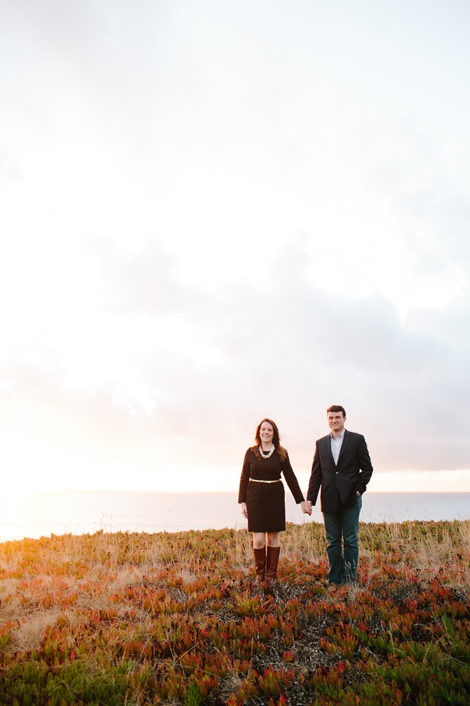 Stunning sunset for romantic Half Moon Bay engagement photographs on the ocean and beach // SimoneAnne.com