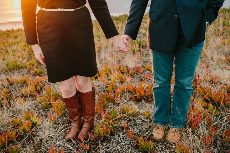 Stunning sunset for romantic Half Moon Bay engagement photographs on the ocean and beach // SimoneAnne.com