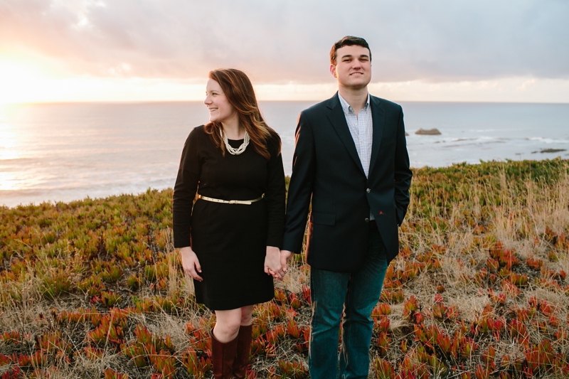 Stunning sunset for romantic Half Moon Bay engagement photographs on the ocean and beach // SimoneAnne.com