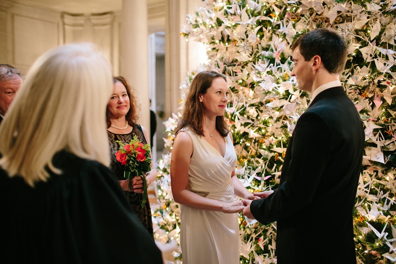 Dreamy Christmas wedding with a beautiful Christmas tree - San Francisco City Hall Wedding Photographer // SimoneAnne.com