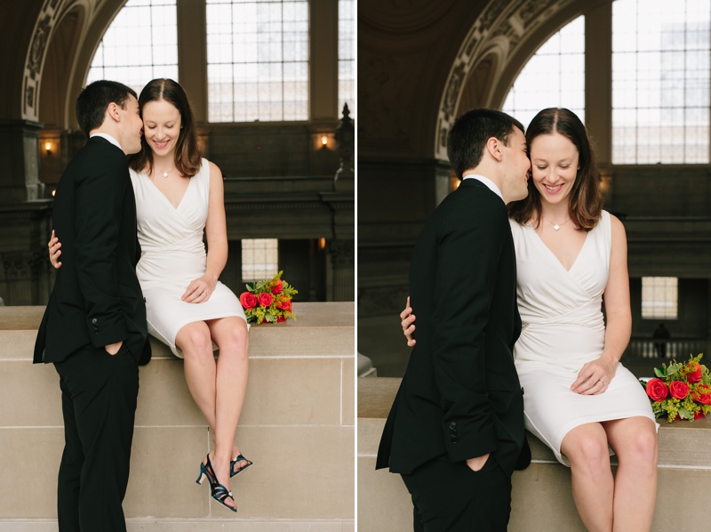 Dreamy Christmas wedding with a beautiful Christmas tree - San Francisco City Hall Wedding Photographer // SimoneAnne.com