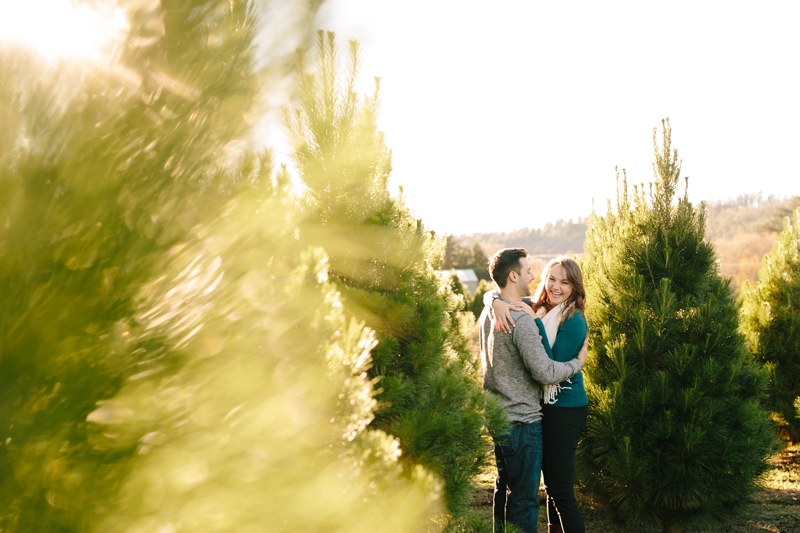 Brittney and Vince's Stunning Half Moon Bay Engagement Photos in a Christmas Tree Farm and at the Beach // SimoneAnne.com