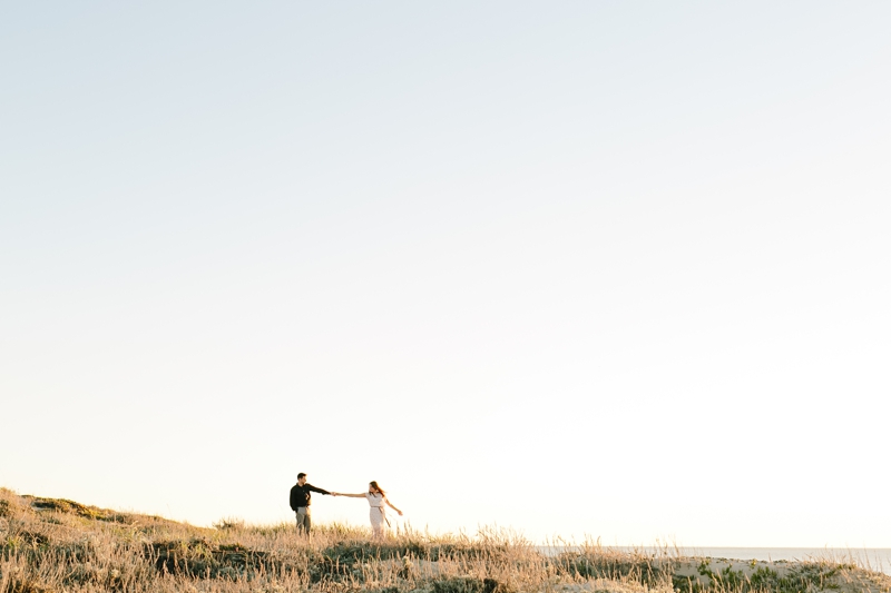 Brittney and Vince's Stunning Half Moon Bay Engagement Photos in a Christmas Tree Farm and at the Beach // SimoneAnne.com