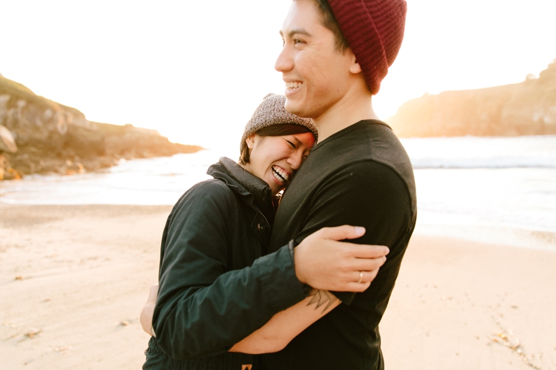 Dramatic and dreamy sunset California engagement photos in Jenner, California - Destination wedding photographer, San Francisco wedding photographer, Simone Anne // SimoneAnne.com