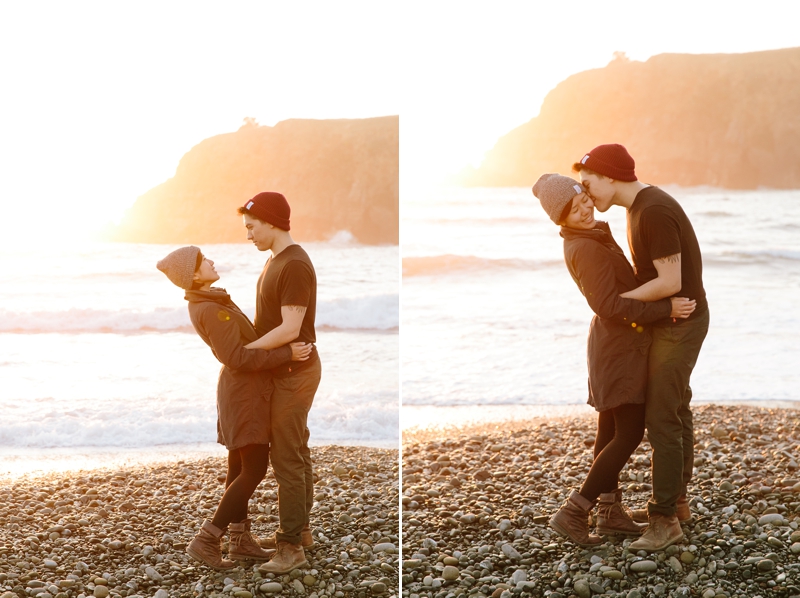 Dramatic and dreamy sunset California engagement photos in Jenner, California - Destination wedding photographer, San Francisco wedding photographer, Simone Anne // SimoneAnne.com