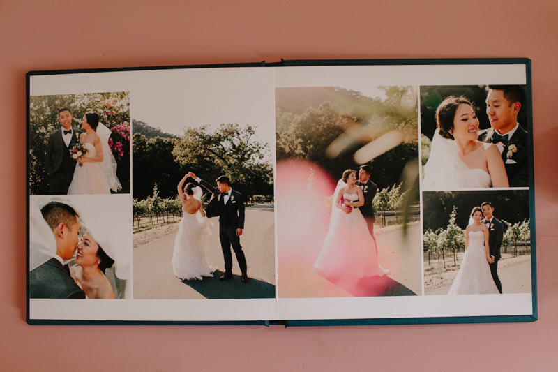 Beautiful 10x10 Album with Layflat Pages, Blue linen cover, and Rose Gold Debossing // SimoneAnne.com