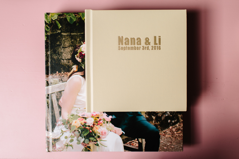 Nana and Li's Beautiful 8x8 Layflat Vanilla Album with Gold Debossing // SimoneAnne.com