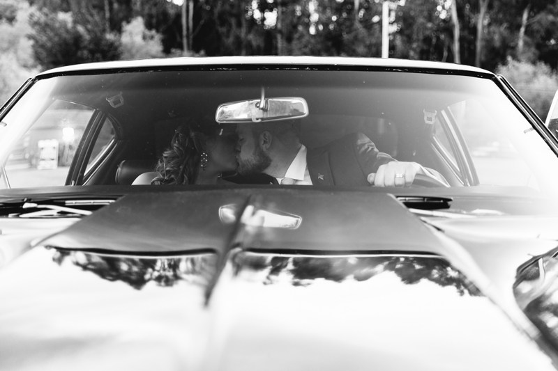 Gabi and Mathew, Half Moon Bay Long Branch Saloon Wedding Photographer / STUNNING dress and absolutely dreamy portraits by the ocean and with a vintage car! / Sweet country wedding ideas // SimoneAnne.com