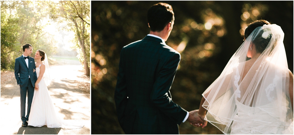 Bride and groom during a first look: How to Create the Perfect Wedding Day Photo Timeline