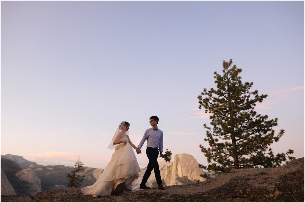 Yosemite Wedding Photo at Glacier Point Bride and Groom Photo by Professional Yosemite Wedding Photographer