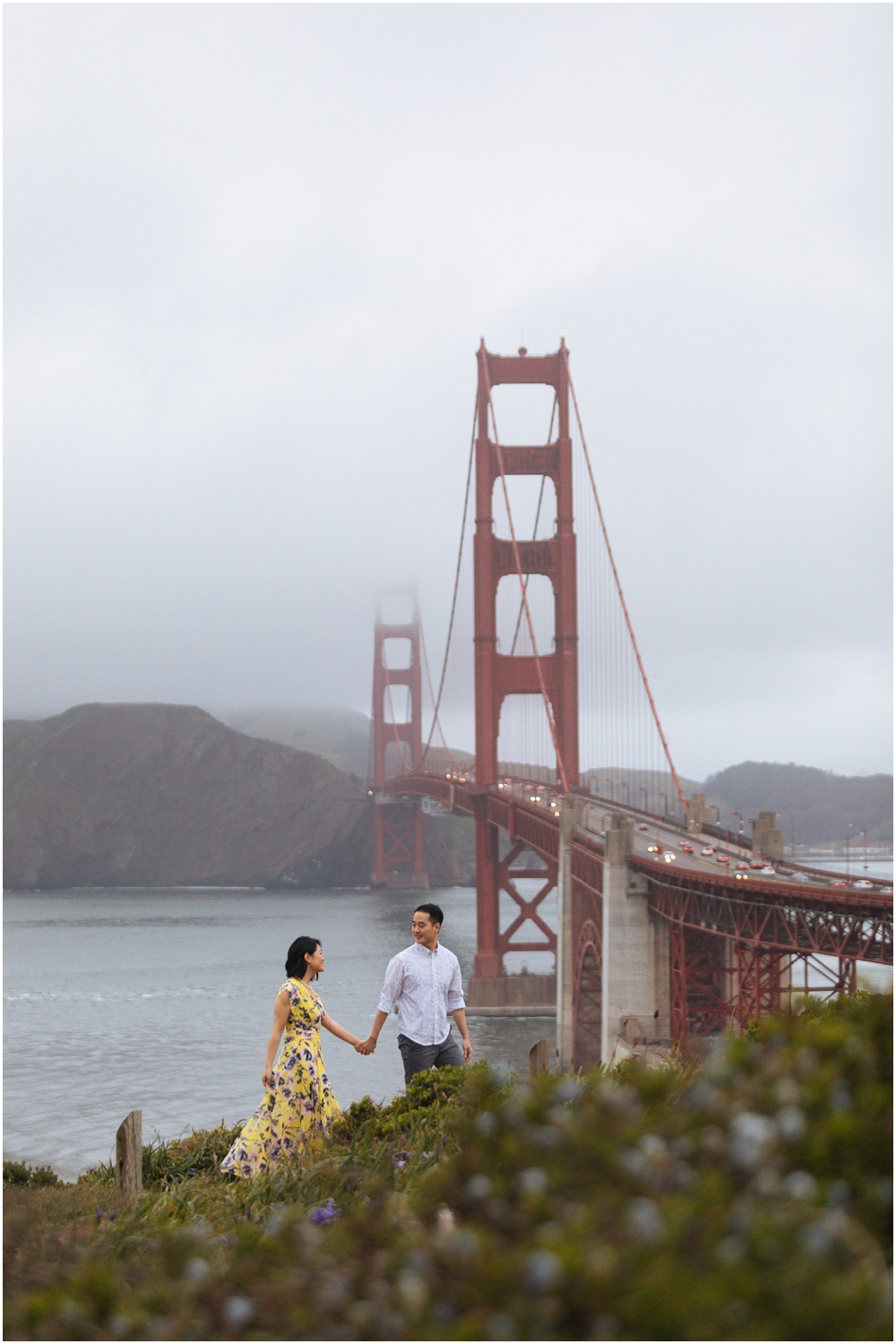 Golden Gate Bridge Overlook, San Francisco Engagement Photo Location
