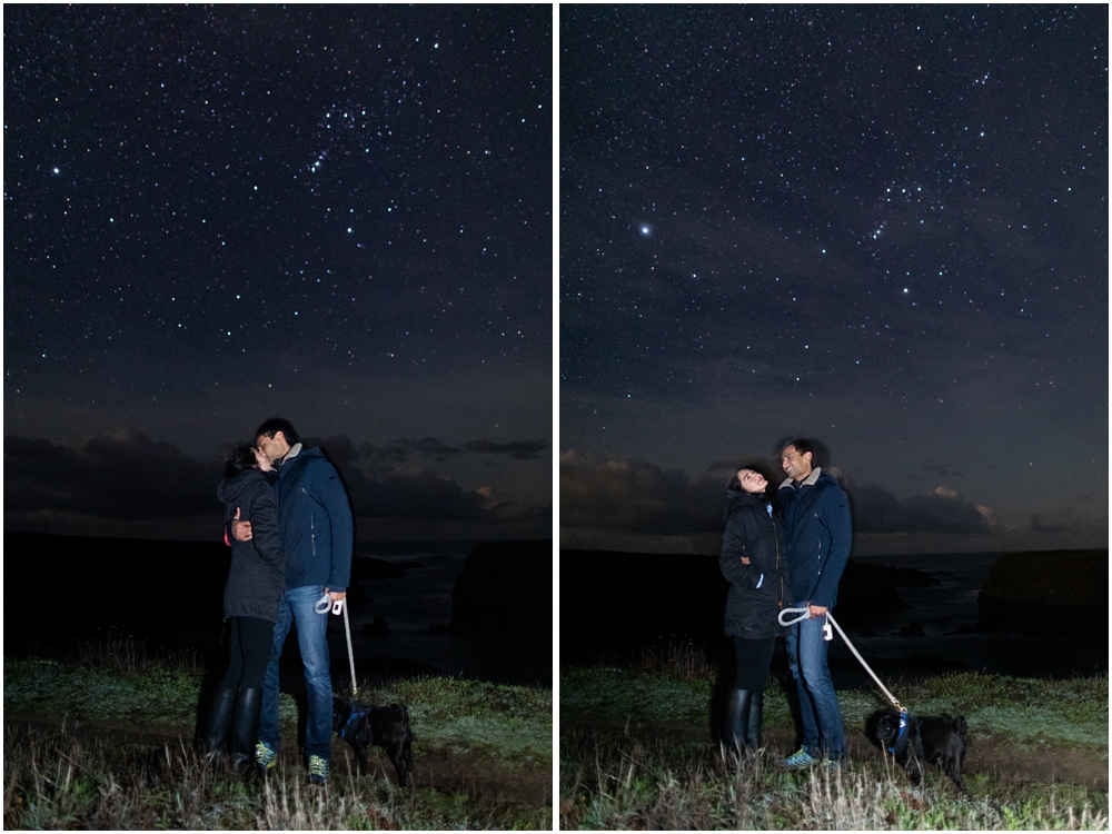 A Starry Proposal in Mendocino engagement proposal under the stars