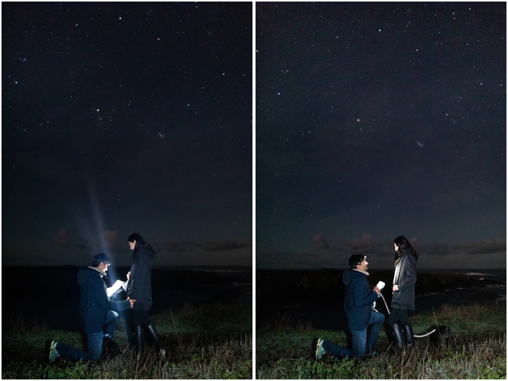 A Starry Proposal in Mendocino engagement proposal under the stars