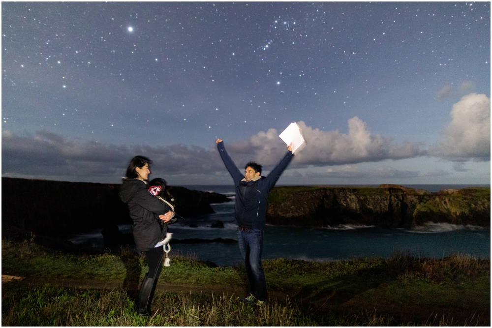 A Starry Proposal in Mendocino engagement proposal under the stars