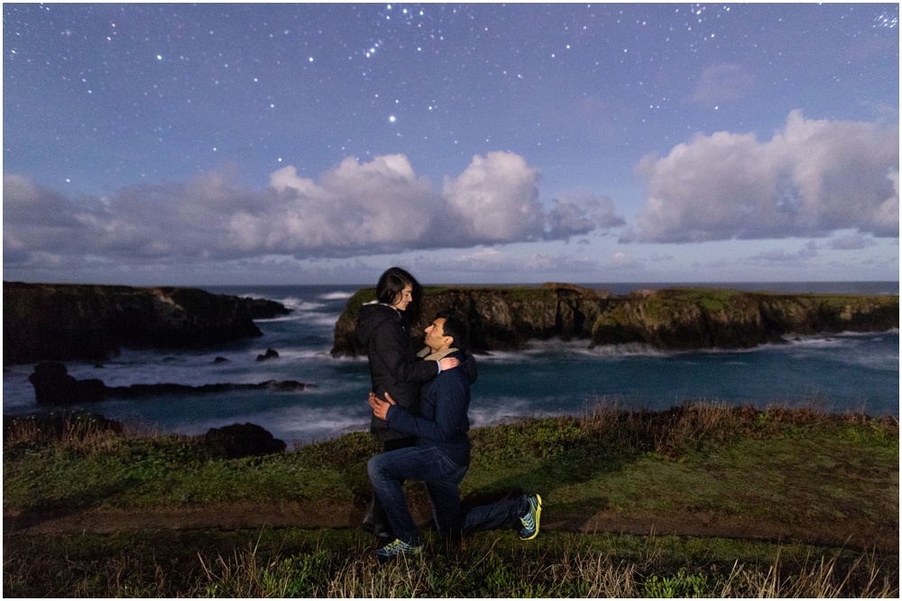 A Starry Proposal in Mendocino engagement proposal under the stars