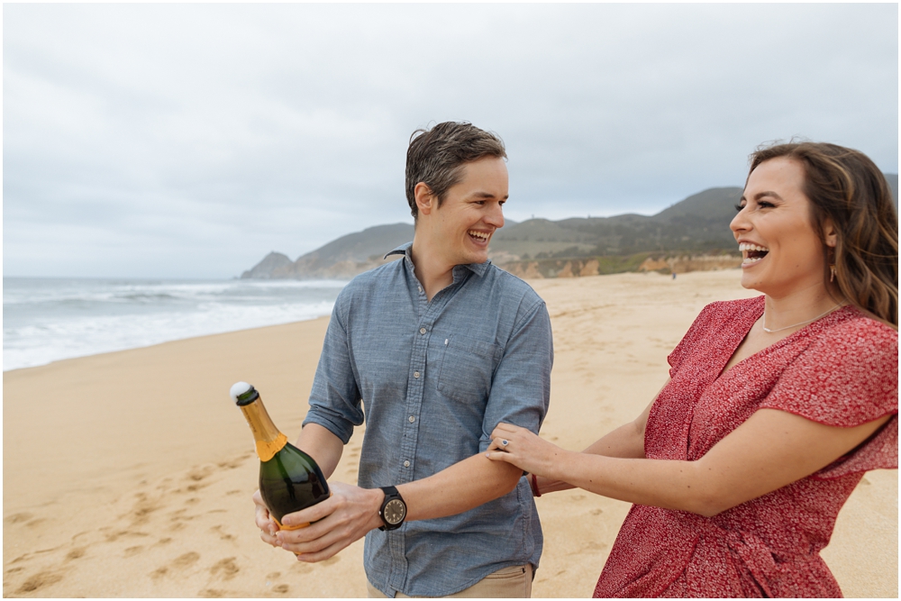 Foggy Beach Engagement Photos